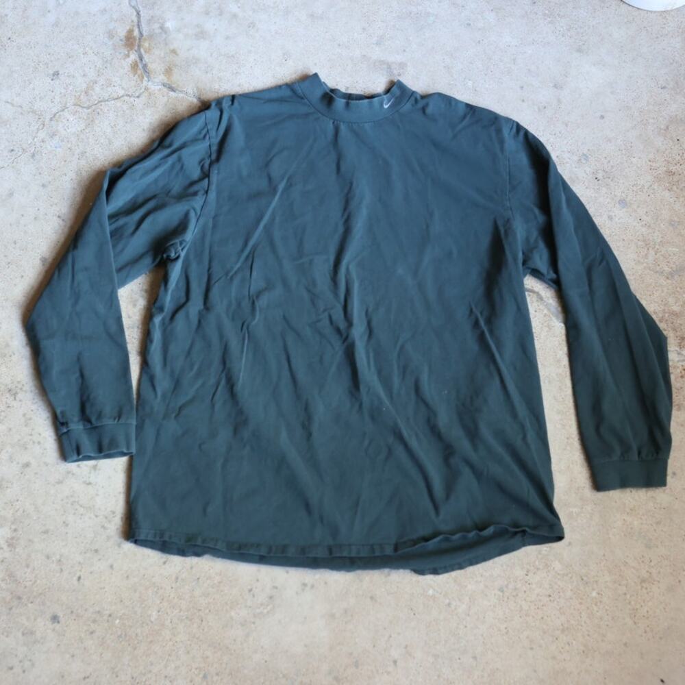 Vintage Nike Forest Green Mock Neck Long Sleeve XXL Gorpcore Minimalist